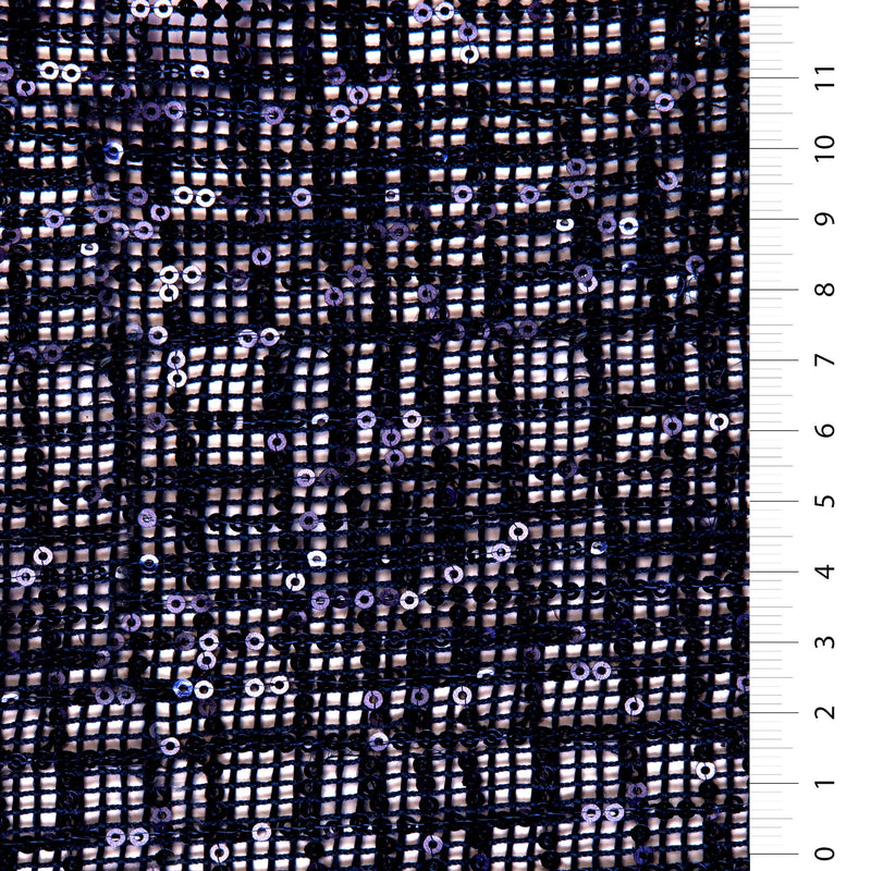 Purple Square Design Embroidered Sequin Fabric | Starsign Fabrics