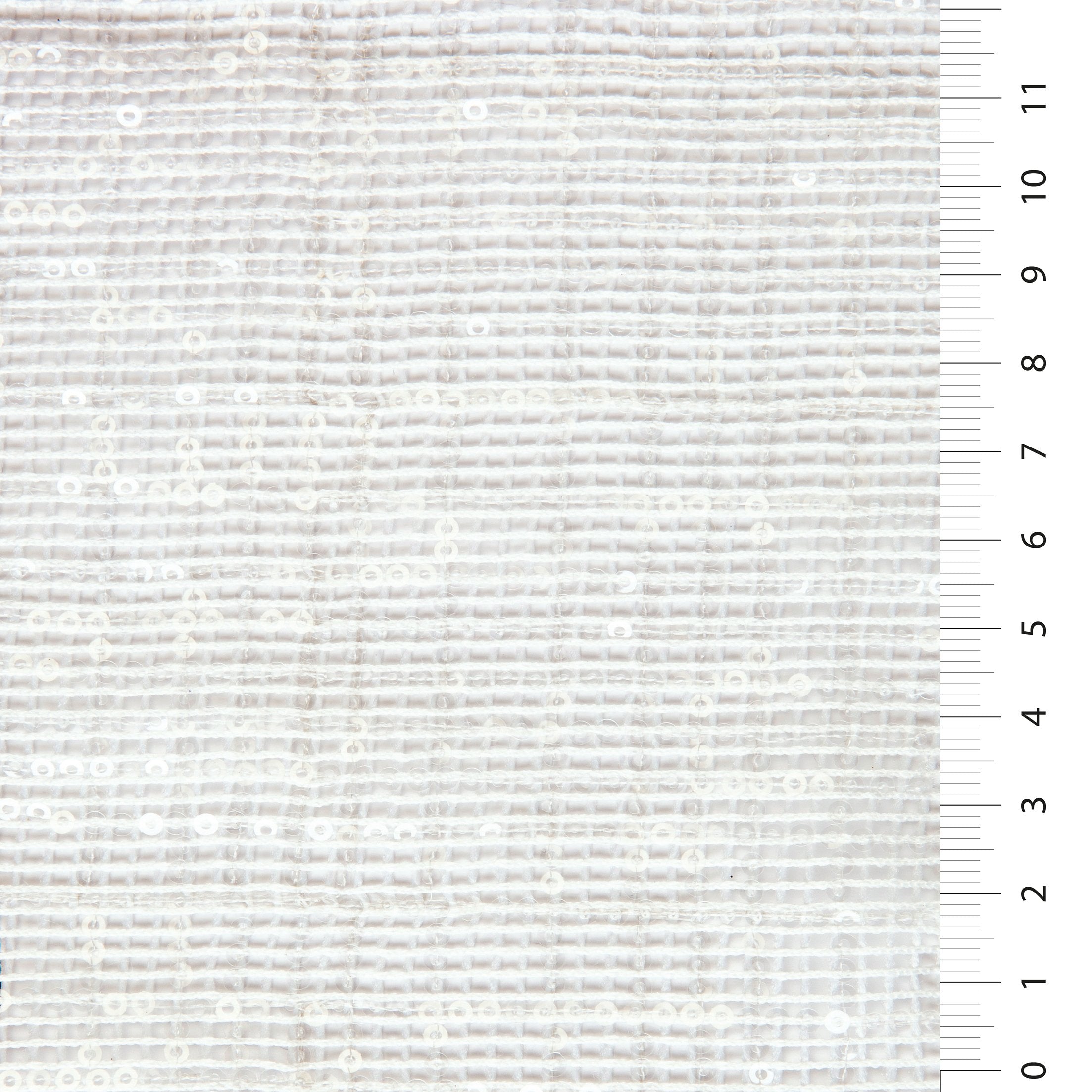 White Sequin Square Design Embroidered Fabric | Burç Fabric