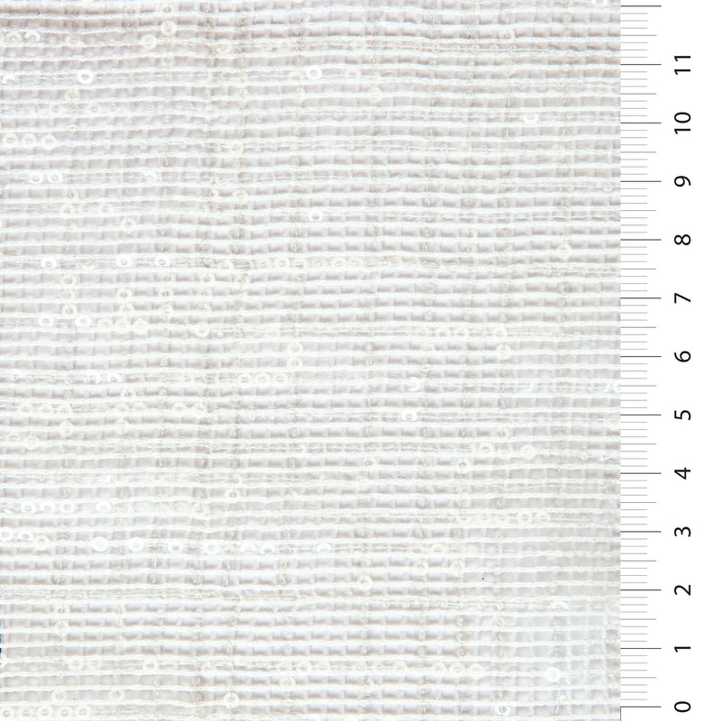 White Square Design Embroidered Sequin Fabric | Starsign Fabrics
