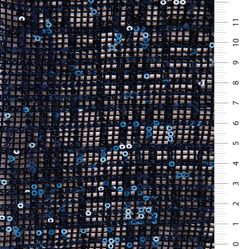 Sax Square Design Embroidered Sequin Fabric | Starsign Fabrics