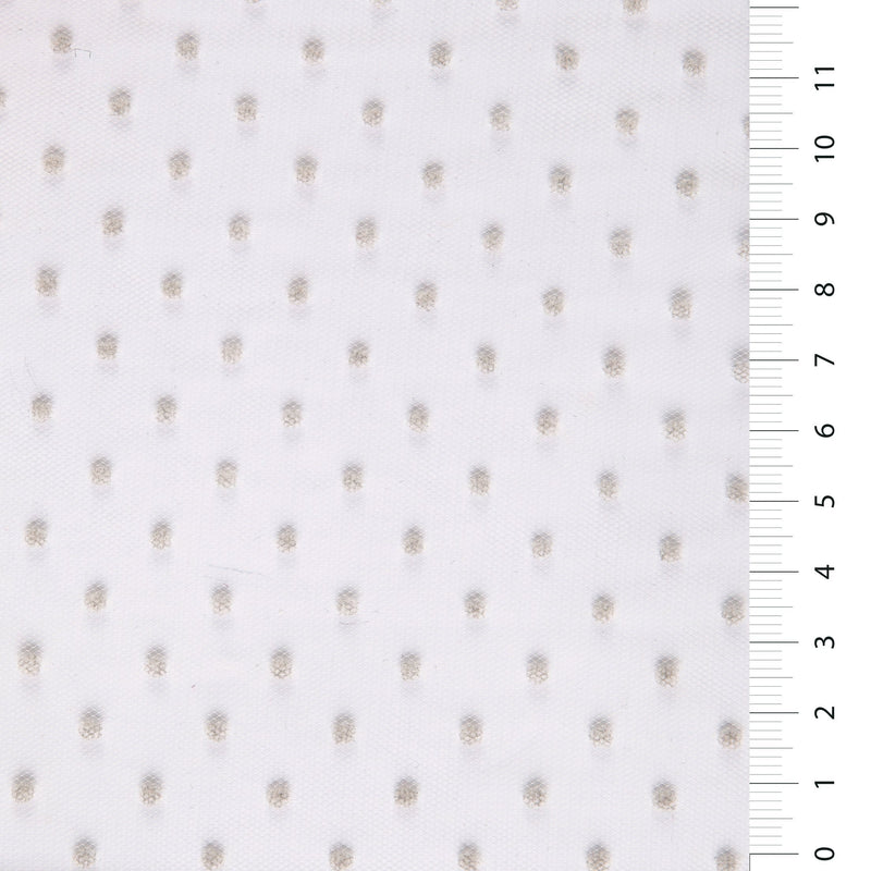 Skin Small Polka Dot Flock Tulle Fabric | Starsign Fabrics