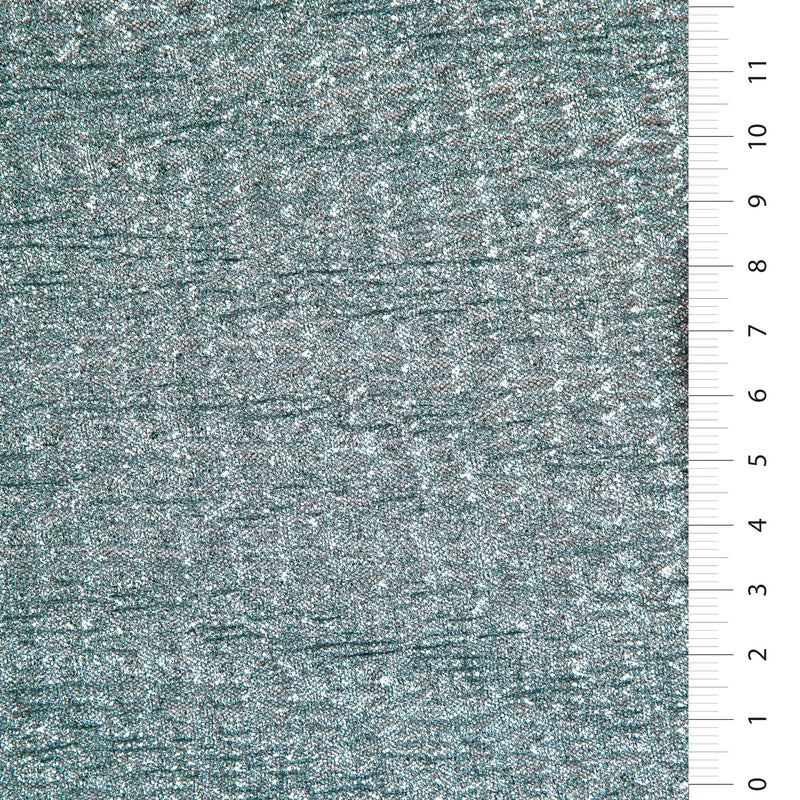 Foil Print Pleated Wrinkle Effect Knitted Fabric