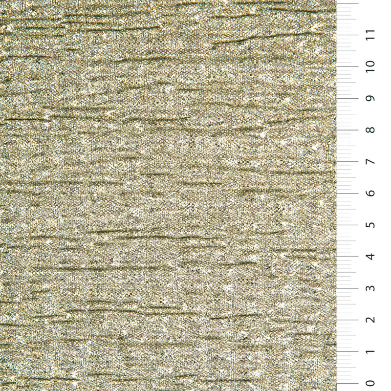 Foil Print Pleated Wrinkle Effect Knitted Fabric