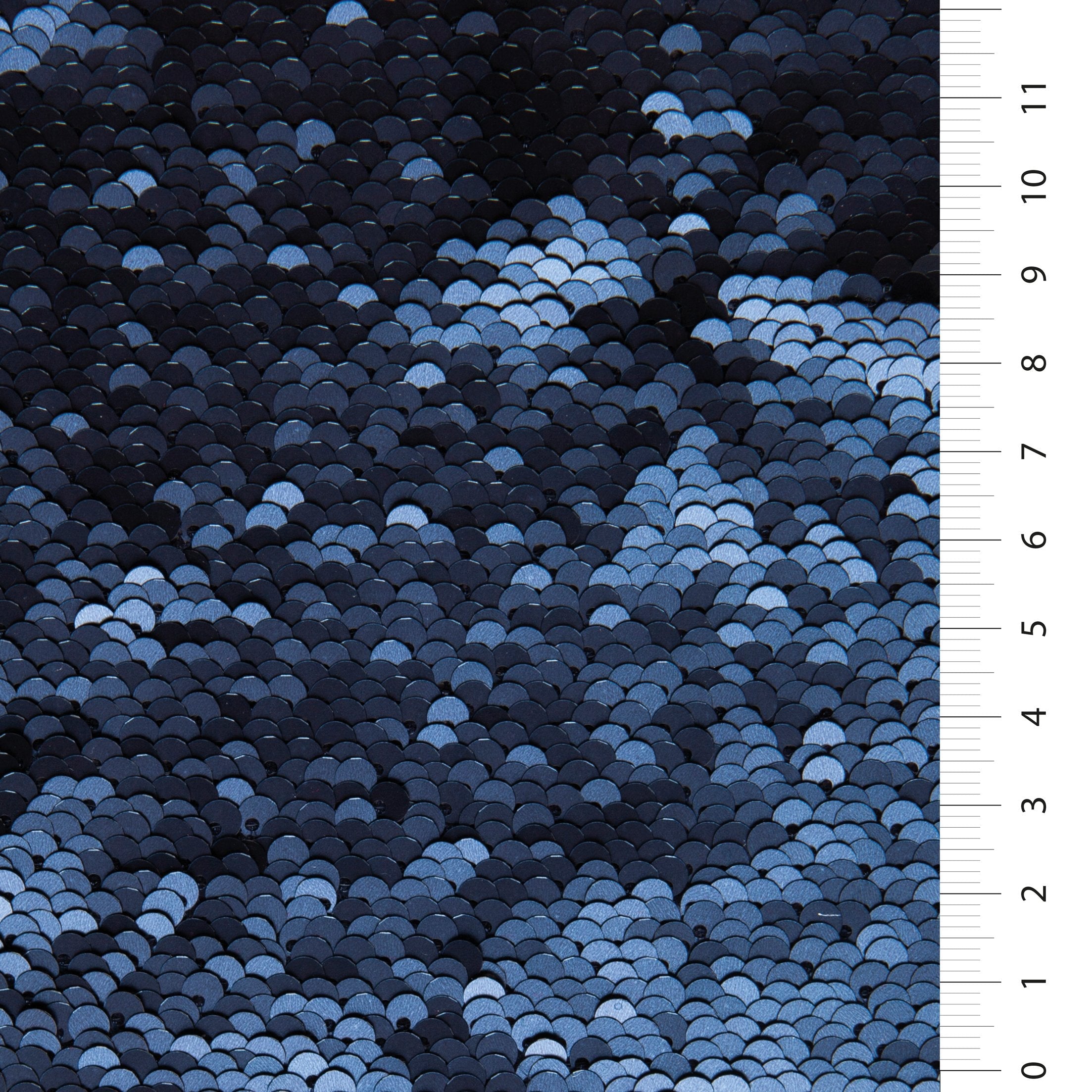 Indigo Iridescent Mermaid Sequined Matte Fabric | Burç Fabric