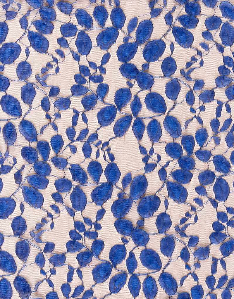 All over Leaf Design Lace Embroidery Mesh Fabric | Starsign Fabrics