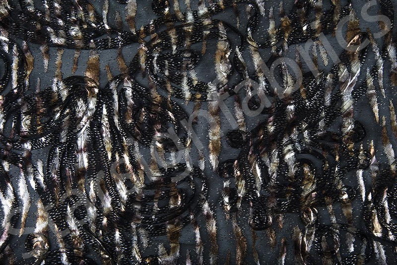 Cordonnet Leopard Foil Print Knitted Fabric
