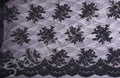 Black Scalloped Edge Drawstring Floral Embroidery Lace Fabric | Burç Fabric