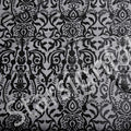 Black Symmetrical Floral Laser Cut Faux Leather | Starsign Fabrics