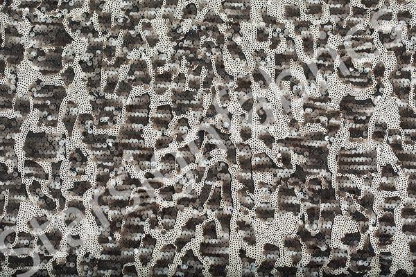 Leopard Design Print Knitted Sequin Fabric