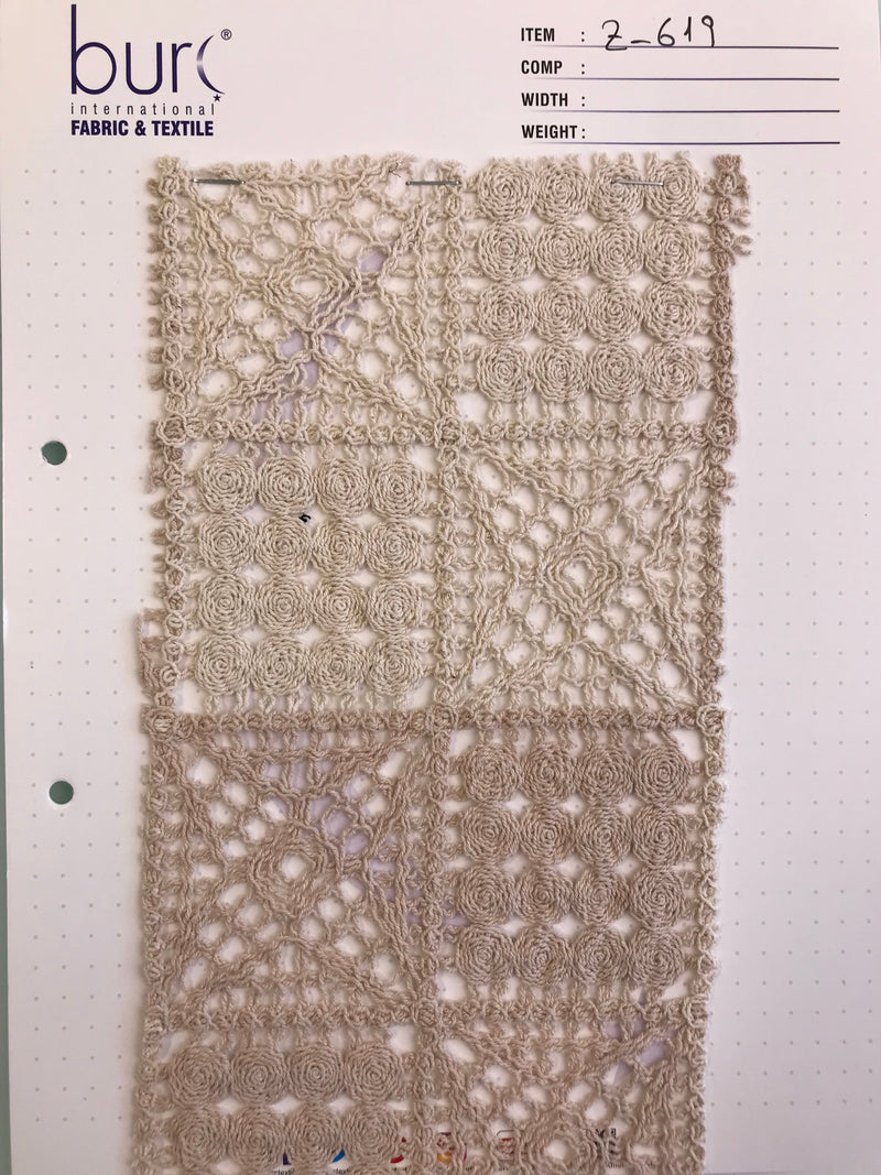 Geometric Design Cotton Guipure Embroidered Fabric