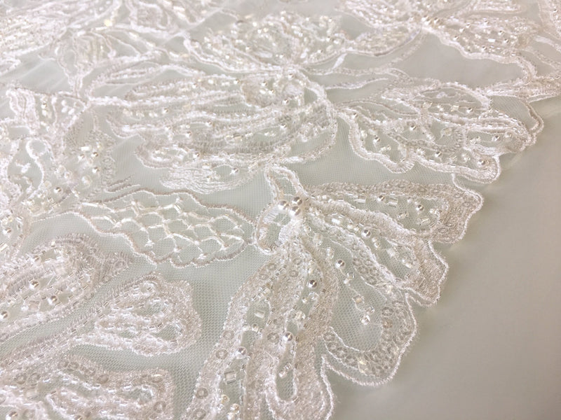 Handmade Crystal Beaded Embroidery Bridal Fabric | Starsign Fabrics