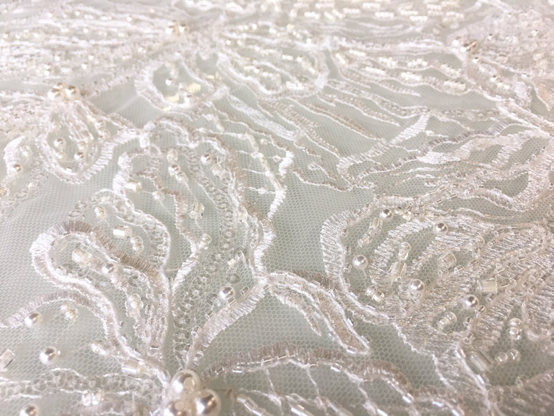 Handmade Crystal Beaded Embroidery Bridal Fabric | Starsign Fabrics