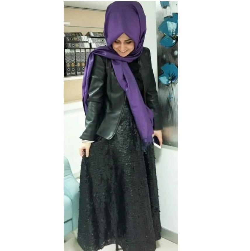 Black Laser Cut Faux Leather Rose Pattern Dress | Burç Fabric