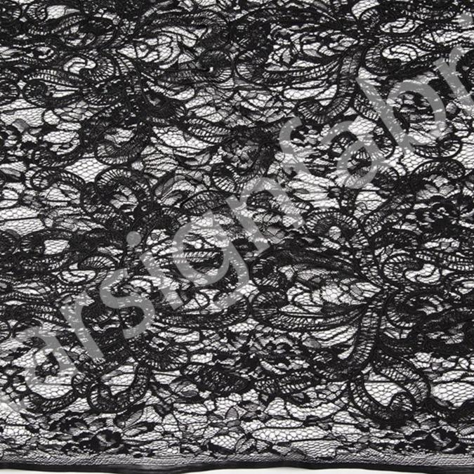 Black Corded Lace Yarn Embroidery Fabric Sydney Style | Starsign Fabrics
