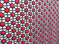 Navy Blue-Red Geo Circle Designed Guipure Embroidered Fabric | Burç Fabric