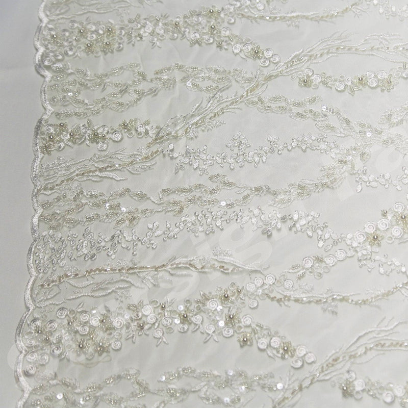 Branch Design Handmade Embroidery Bridal Fabric | Starsign Fabrics