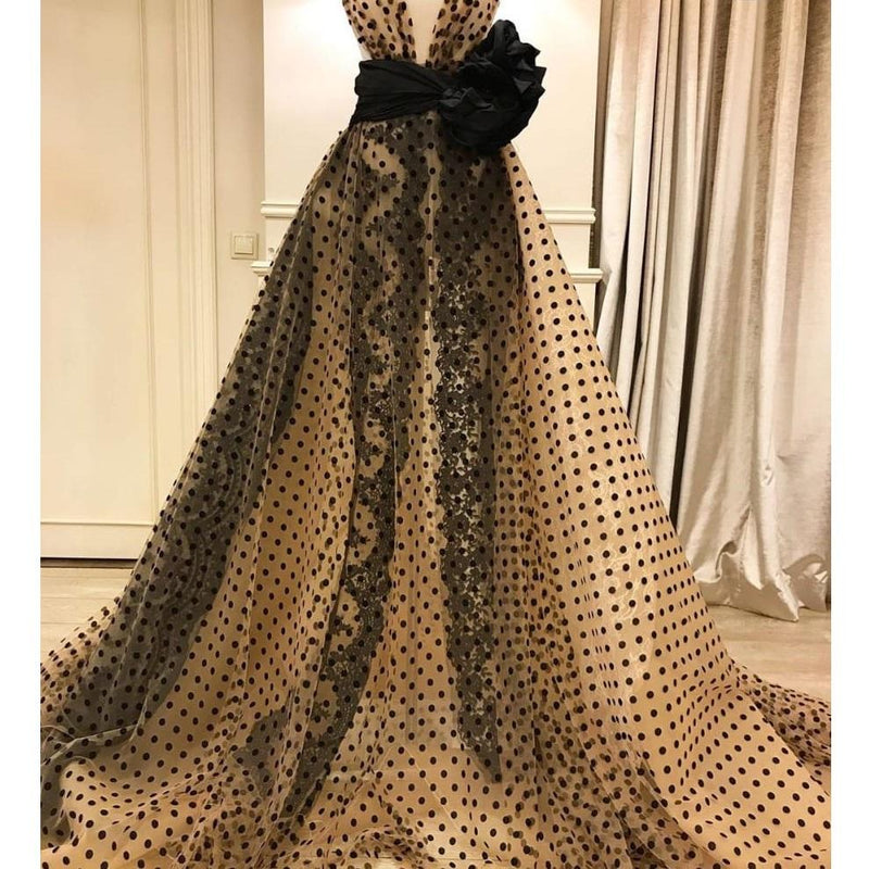 1 cm Polka Dot Design Flock Mesh Tulle Fabric Dress | Starsign Fabrics
