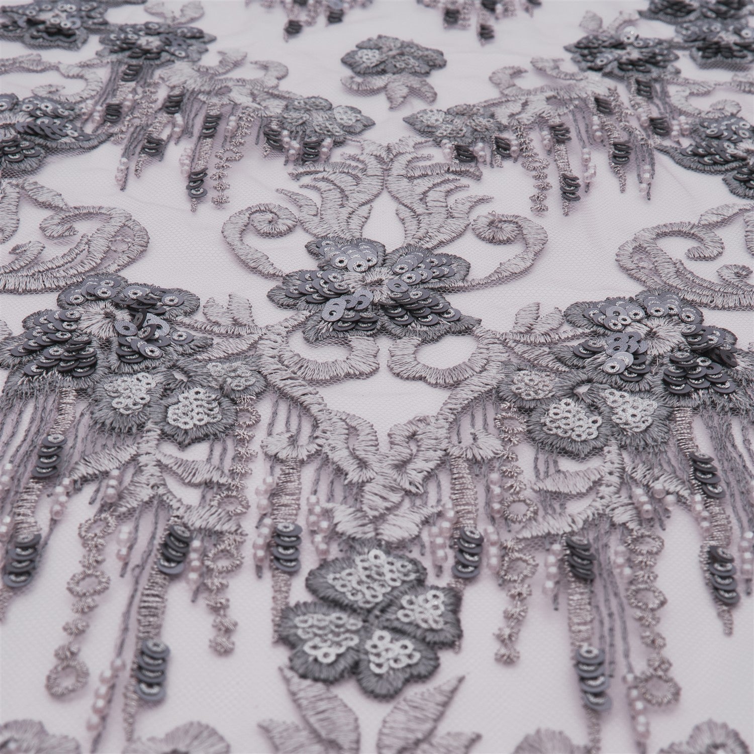 Handmade Beaded Sequin Embroidered Fabric