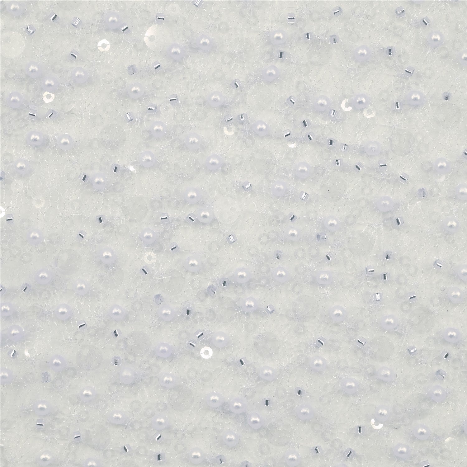 SPIDER NET TULLE FABRIC WITH SEQUINED PEARLS AND CUT BEADS